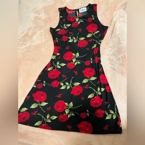 Black dress with roses